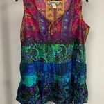 Seventh Avenue Patchwork 100% Cotton Floral Print Mini Top Size M Pink Size M Photo 0