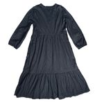 J.Crew  Eyelet-Trim Black Midi Dress Cotton‎ Poplin Size Medium Photo 5
