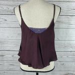Free People  Intimately Small Crop Top Cami Tank Vetiver Bloom Burgundy Sequins Photo 5