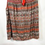 Lucky Brand  XL Tank Top Boho Tribal Sleeveless Tassel Tie Neck Orange 301 Photo 3