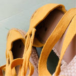 ALDO Sunshine Spice Mustard Yellow Rope-Wrapped Tie Back Boho Espadrilles 8.5 Photo 1