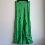 Loft NWT Ann Taylor Green Satin Animal Print Office Careen Midi Skirt Size XS Photo 1