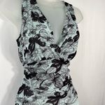 Anthropologie Moth Blue Floral Butterfly Mesh Wrap Tie Sleeveless Blouse Y2K S Photo 1