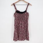 ROW A Floral Print Smocked Bodice Mini Dress Women's Size M Pink Black Size M Photo 4