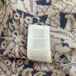 CAbi Women's Cream Blue Damask Flutter Short Sleeve Blouse Small #3074 Photo 8