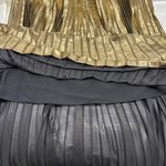 Ted Baker NWT  Nattiee Midi Skirt Size 10-12 Gold Metallic Pleated Photo 9