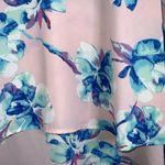 Adrienne  Pink and Blue Floral Blouse Flowy Tunic Medium Photo 4