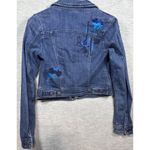 Pilcro & The Letterpress Anthropologie Floral Embroidered Denim Jacket XS Blue Photo 6
