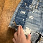 American Eagle  Vintage High Rise Festival Jean Shorts Sz 0 Distressed Patchwork Photo 5