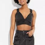 Wild Fable  Women's Cropped Denim Black Vest XS Photo 0