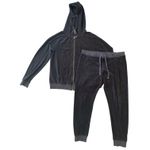 Juicy Couture ‎ Women’s Velour Tracksuit Set Black Hoodie Pants Size L Vintage Photo 1