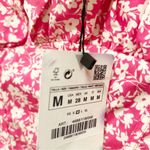 ZARA  Printed Corset Bodysuit Pink White Floral Medium NWT Photo 8