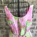 Lilly Pulitzer Sleeveless Silk Top Blouse Bimini Print Size O Pink Front… Photo 1