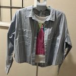 SO Blue denim striped button down shirt w/ a graphic New York tee 2fer NWT Size undefined Photo 0
