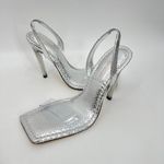 Good American Snake Lucite Heels in Silver Size 9.5 MSRP $195 Photo 2