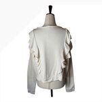 Love Shack Fancy  Sweatshirt Women Small Beige Melanie‎ Ruffle Detail Cropped Boho Photo 2