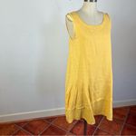 Cut Loose Linen Combo Asymmetrical Tunic Dress Yellow Photo 2