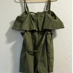 &merci &merci green belted shorts romper sz Large safari jungle Photo 3