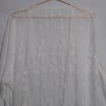 White Bridal Chic Elegant White Sheer Embroidered Kimono Cover Up Size OS Photo 5