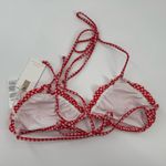 Good American  Lattice Edge Bikini Top In Grenadine Gingham Size XL NWT Photo 2