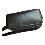 Great American Leather Works 100% Leather Crossbody Handbag. Black Photo 4