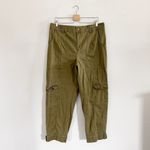 Knox Rose Womens Twill Ankle Cargo Pants in Olive Green Size XL Photo 1