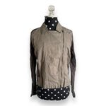 Eileen Fisher Womens Jacket Medium Petite $178 Waxed 100% Organic Linen Moto Photo 4