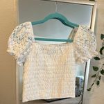 Monteau White Lace Crop Top Photo 2