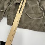 ZARA  Jacket Womens Medium Olive Green Lightweight Open Front Drape Casual Belted Photo 4