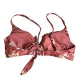 Xhilaration Bikini Top Removable Cups Tie Front Floral Pink S Photo 1