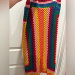 Farm Rio NWT Striped Scarf Crochet Midi Multicolor Skirt S Photo 6