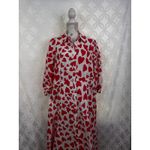 Boden Clara Cotton Maxi Heart Shirt Dress in Long Size 12 with Pockets Red Photo 9