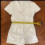 SheIn shortsleeved White Jean Romper - size small Photo 11