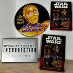 Vtg 4 Disney Movie WalMart Employee Button Pins Star Wars Star Trek 1990s Photo 0