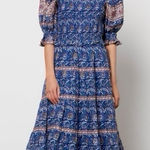 NEW Sea New York Women’s Rosita Cotton Puff Sleeve Smocked Dress Blue Size XXS Photo 0