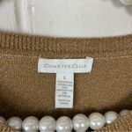 Charter Club  Gold Metallic Thread Knit Cardigan Sweater Size L Photo 3