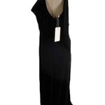 Lovely Floor Length Black Velvet Sleeveless Maxi Peekaboo Cutout New Size 14 Photo 2