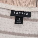 Torrid  Plus 1 1X 14 16 Cream Tan Striped Babydoll Tank Top Empire Waist Photo 2