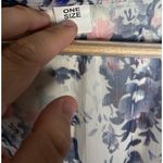 Floral Cover Up One Size Sheer White Blue Purple Knee Length V Neck Lightweight Photo 4