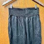 Commando Faux Vegan Leather Smocked Joggers High Rise Pants Black Small S Photo 5