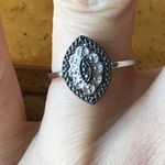 Natural Green Diamond Accent Sterling Silver Ring Size 8 Photo 0