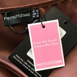 Pretty Little Thing | Brown Satin Hook & Eye Bodice Bodycon Dress Photo 22