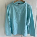 Talbots Fleece Light Baby Blue Long Sleeve Crewneck Casual Pastel Shirt Photo 0