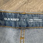 Old Navy High Rise OG Straight Raw Hew Mom Jeans Blue 4 Ankle Distressed Photo 8