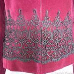 Maggy London Maggy London 100% cotton embossment burgundy velvet blazer jacket, size 10 Photo 5