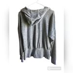 Weekend By Andrea Jovine Gray Zip Up Sweater Jacket Thumb Holes Pockets Hood Size M Photo 5