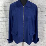 Maren full zip collared jacket navy blue sz 14 Photo 0