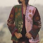 ZARA  Multicolored Bohemian Hippie Embroidered Long Sleeve Cotton Jacket Sz M Photo 0