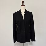 Banana Republic  Washable Ponte Inverted Collar Black Blazer Sz 10 Photo 1