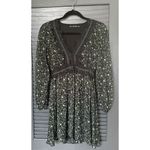 ZARA  XS Floral Lace V Neck Long Sleeve Mini Dress Photo 2